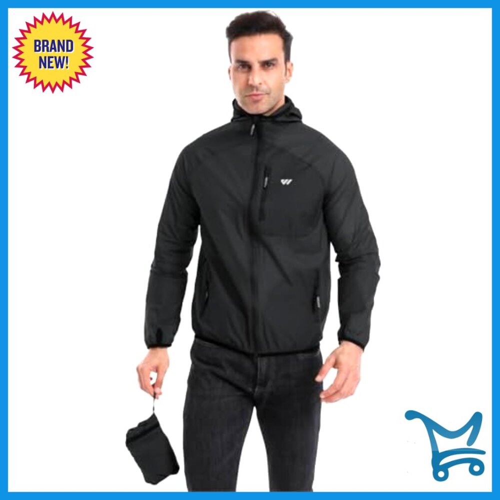 Lightweight Packable Windbreaker Jacket With Hood… - image 3